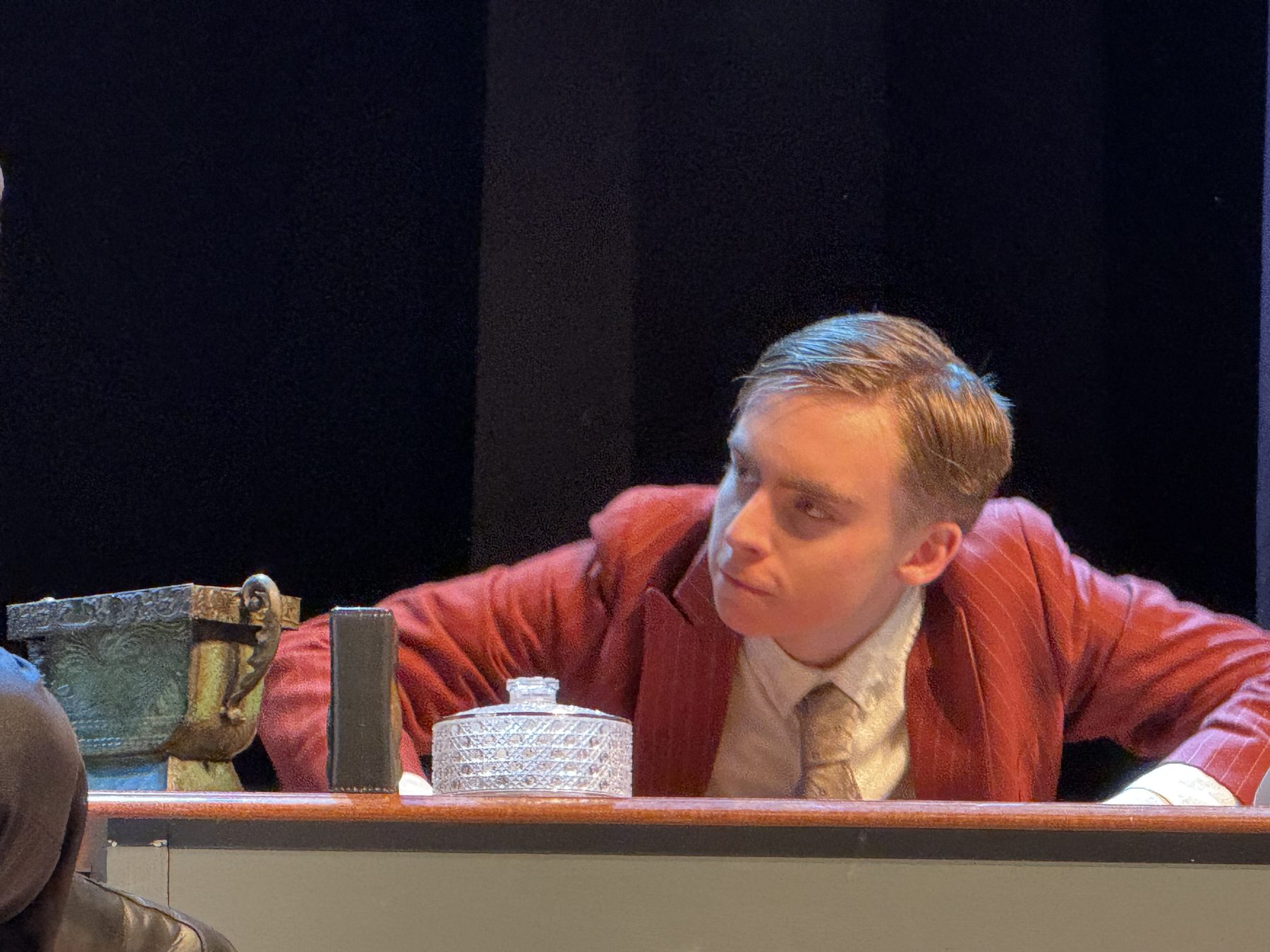 Comic scene with cake on stage